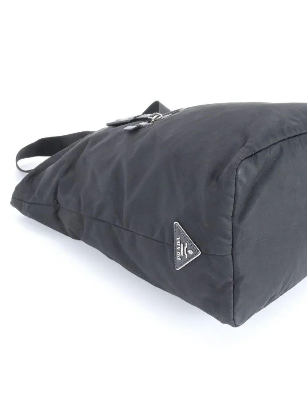 Prada Tessuto Nylon Reversible Triangle Logo Leather 2-Way Shoulder